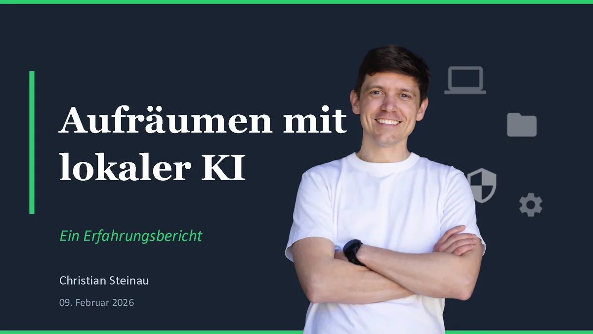Keyfigure: Aufräumen mit lokaler KI — Ein Erfahrungsbericht, Christian Steinau, 09. Februar 2026
