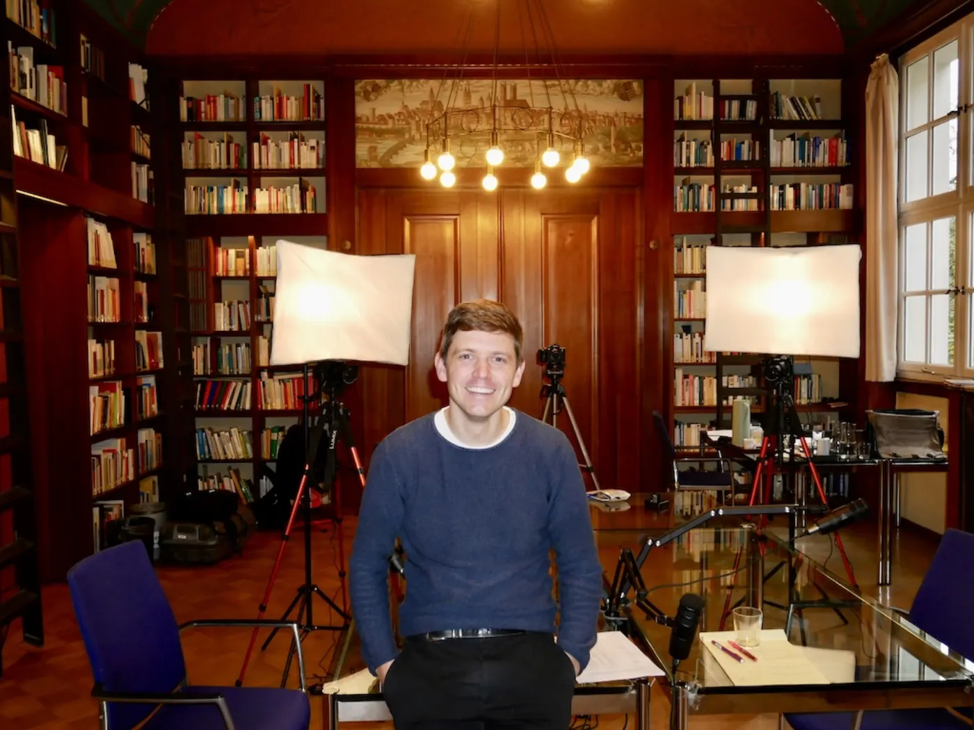 Cultural Policy Lab recording setup for social media communication