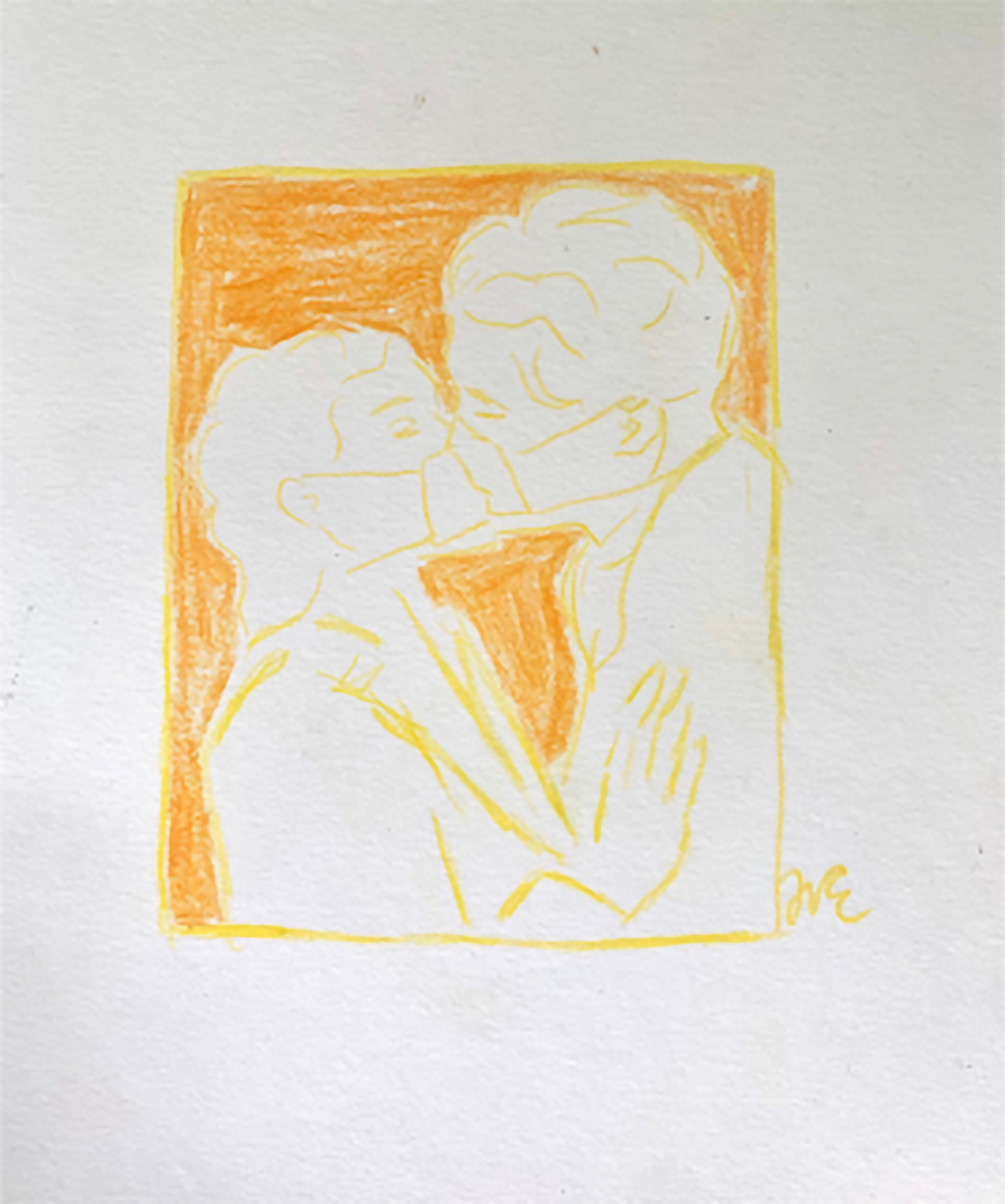 Josephina Elverfeldt: Kiss, Drawing, Unique and Original, Pastel on Paper, 22 cm x 20 cm, Canstein, 2020, © Josephina Elverfeldt.
